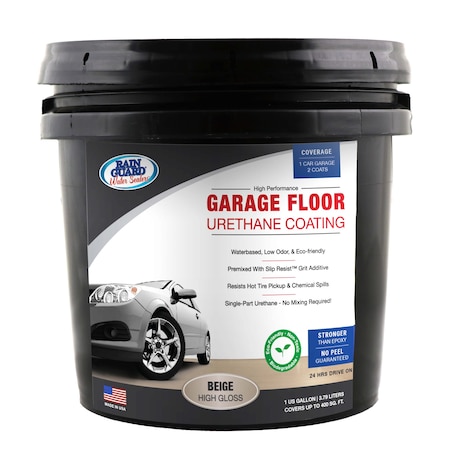 Rainguard Brands 1 Gal. Kit Garage Floor Urethane Coating + Anti-Slip Satin, Beige SP-1504